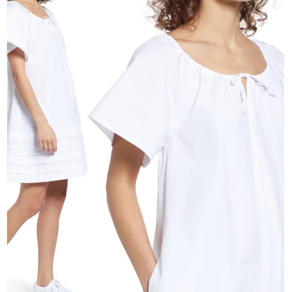 MADEWELL Flutter Sleeve Cotton Poplin Minidress - Picture 2 of 7